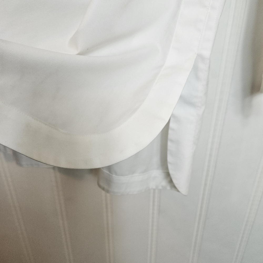 Foxcroft Top Womens Size 14 White Heritage Non-Iron Oxford Tunic Relaxed Shirt - Picture 5 of 15